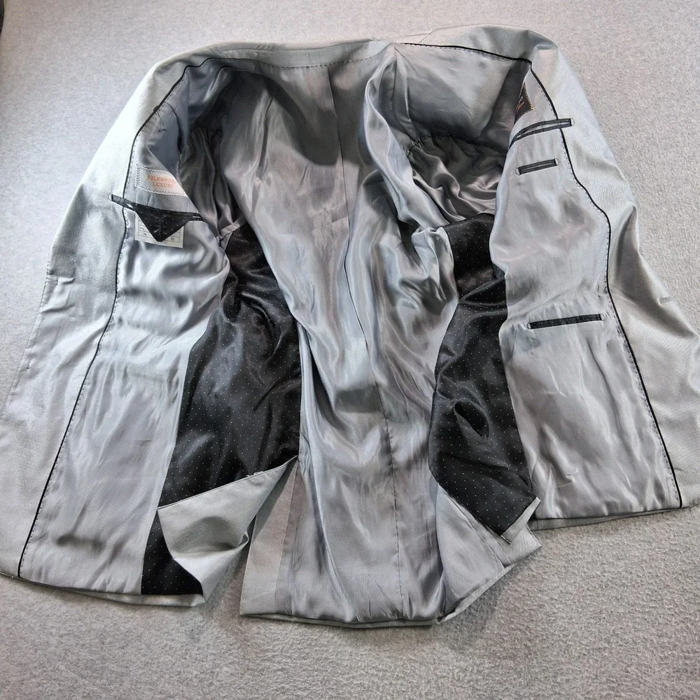 Tiglio Luxe 3 Piece Suit Men 42R Light Gray Silk Wool Luxury Tufo Suit & Vest